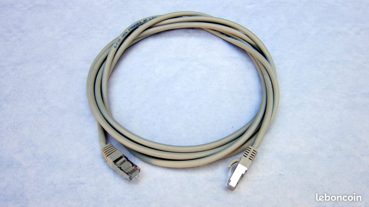 CABLE INFORMATIQUE ÉTHERNET RJ 45 CATÉGORIE 6 LONGUEUR 3 MÈTRES EN TRÈS ...