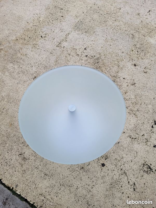 Table basse verre trempé, pied en inox, design raul barbieri (image 1)