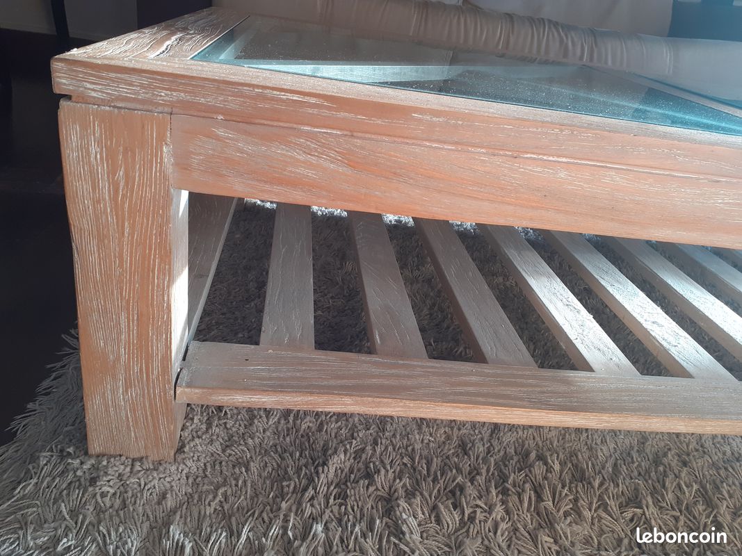 Table en bois et verre (image 3)
