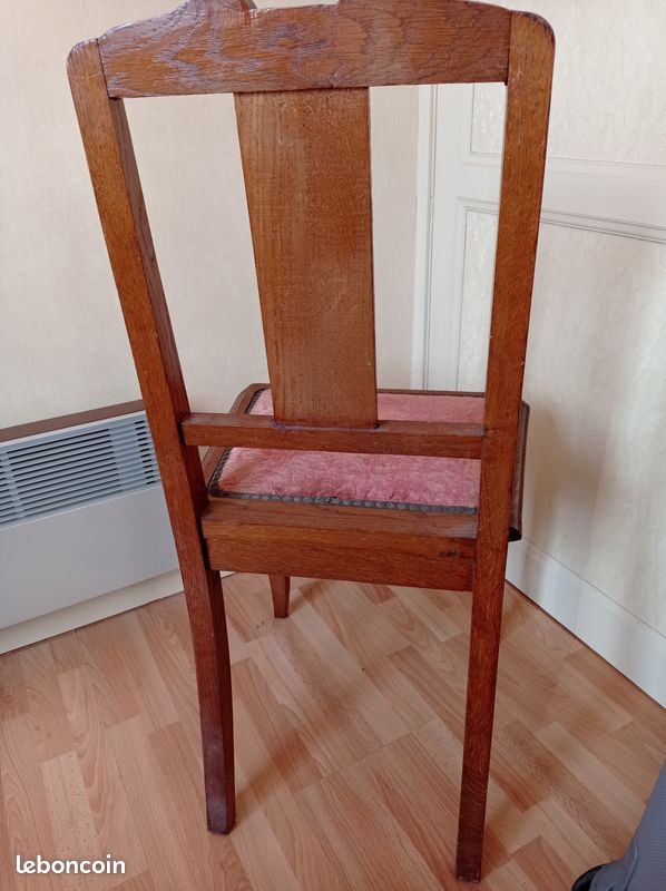 CHAISE Chambre Salon Bois velours Vintage (image 3)