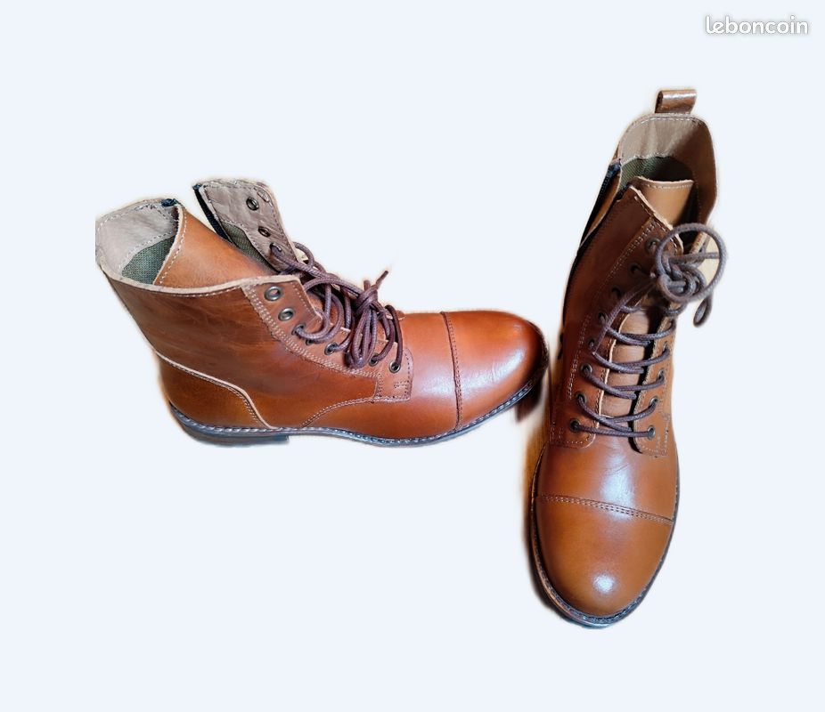 Bottes Daim Bottines Plates Chaussure Couleur Camel Bottines