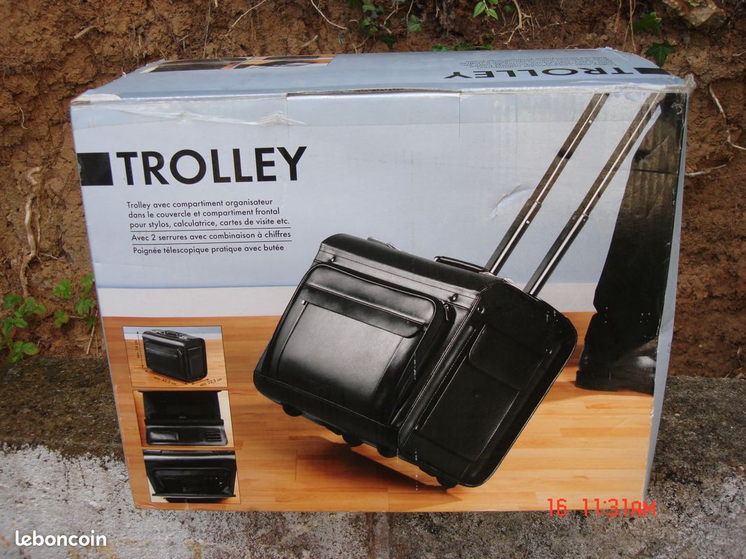 Trolley bagage en cuir (image 1)