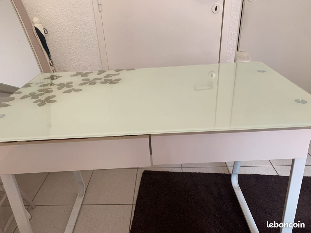 Bureau plaque en verre 105x60x75 (image 3)