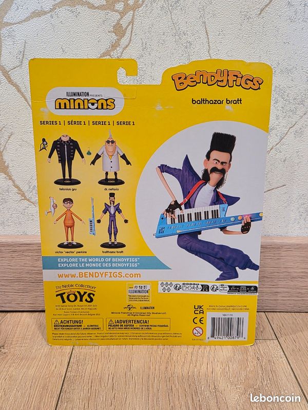 BendyFigs Minions – Balthazar Bratt – Figurine 19 Cm Avec Keytar, Support, Collection Officielle