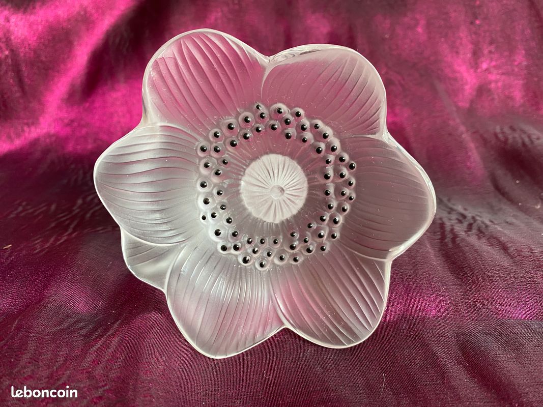 Fleur d' Anémone en cristal, signée René LALIQUE (image 1)