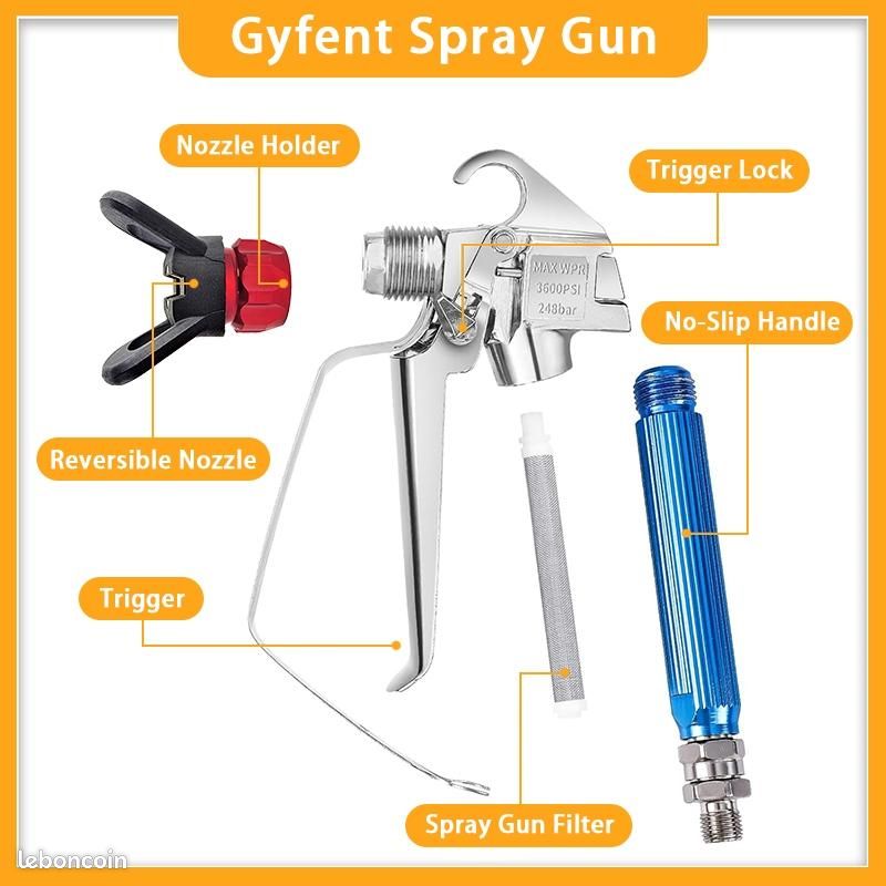 Produits sélectionnés Ensemble d'accessoires pour pistolet pulvérisateur sans air, 19 pièces, équipement de pulvérisateur de peinture, outils auxiliaires (image 4)