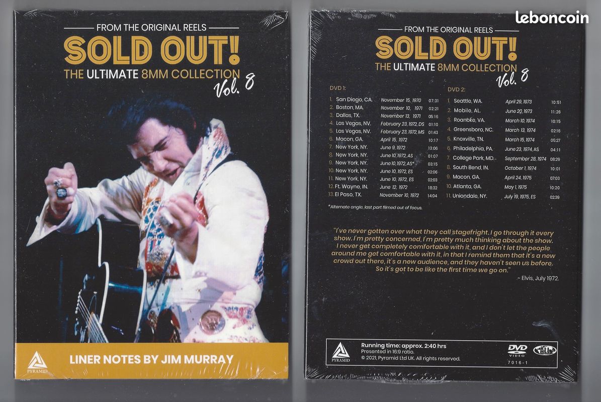 Elvis presley sold out vol 1 Newly Restored au vol 20 deluxe digipack 40 dvd discs originaux +45 heures de concerts avec son direct Label Pyramid Collection complète sous blister ultra méga rare (image 10)