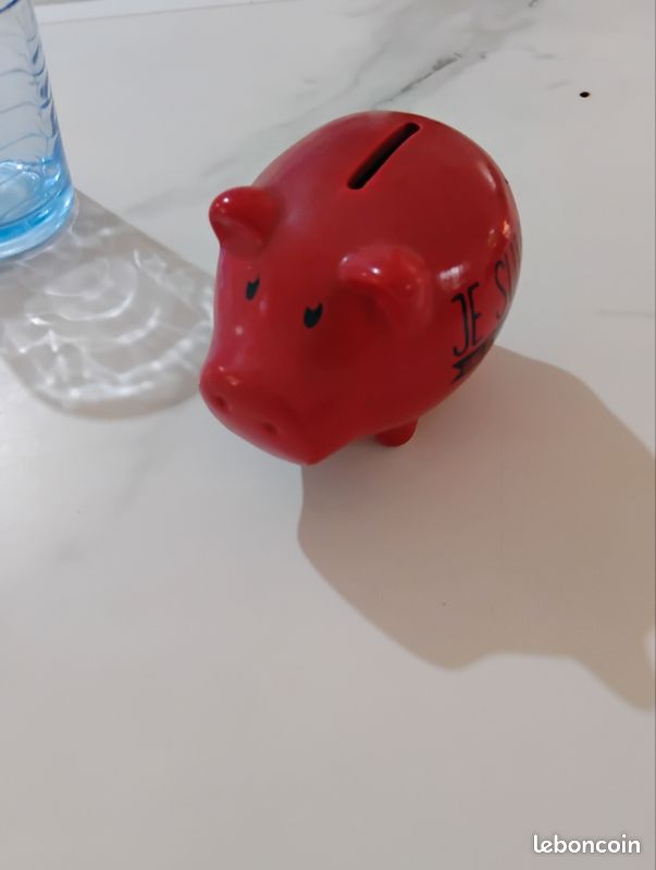 Petit tirelire_cochon Rouge (image 1)
