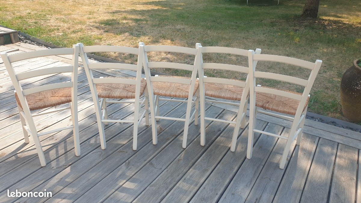 5 chaises de cuisine blanches (image 2)
