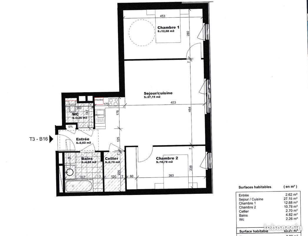 Appartement 3 pièces 63 m² · à Bonneville · 63 m² · 229 000 €