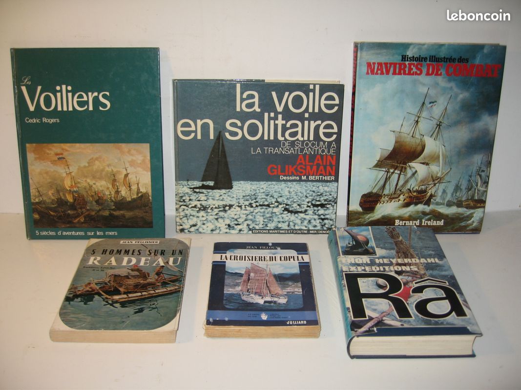 Voile yachking mer ocean lot 6 livres gliksman rogers ireland filloux pelissier heyerdahl (image 1)