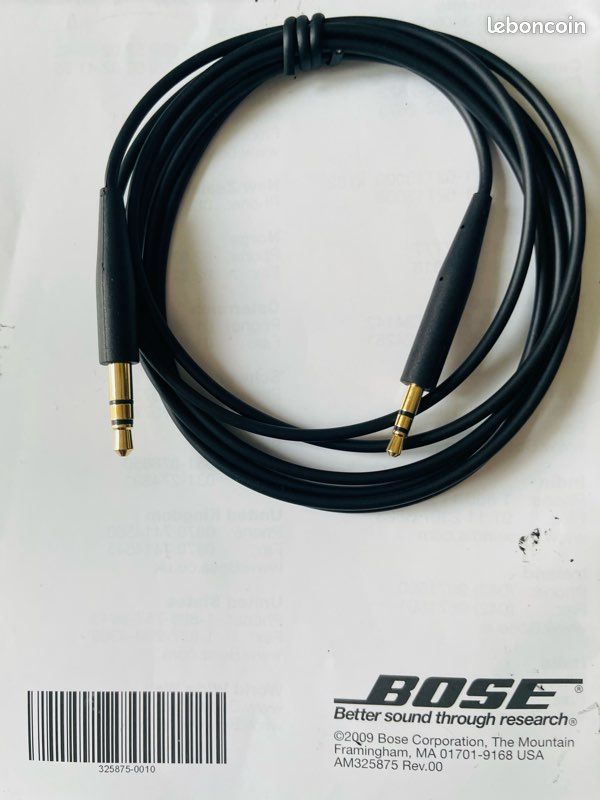 Câble audio Bose earphone-1,40m couleur black (image 1)