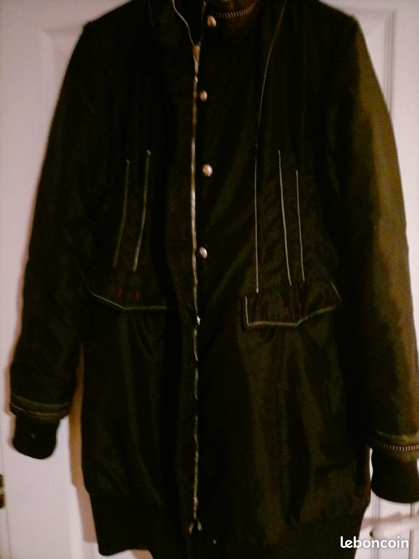 Blouson grand manteau doudoune noir (image 2)