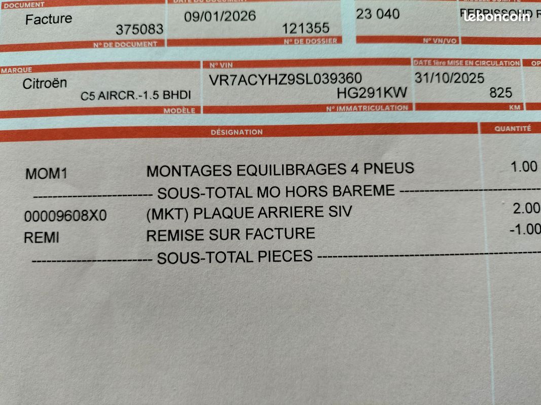 Pneu ete Michelin 225:55:18 102v (825kms) neuf (image 3)