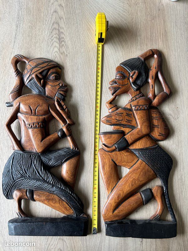 Statuettes africaines bois profil (image 1)