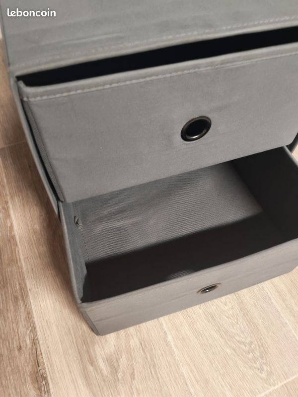 Lot de 4 blocs 2 tiroirs gris (IKEA BLÄDDRA 104.170.55) - Rangement pour meuble KALLAX