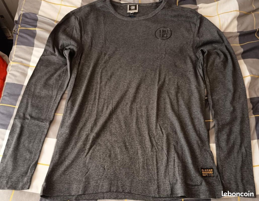 G-Star - Tee Shirt Manches Longues D07204-124 Gris Chiné