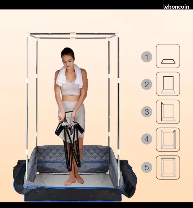 Tente de sauna portable pour tout le corps, générateur de vapeur de 2L avec télécommande (image 2)