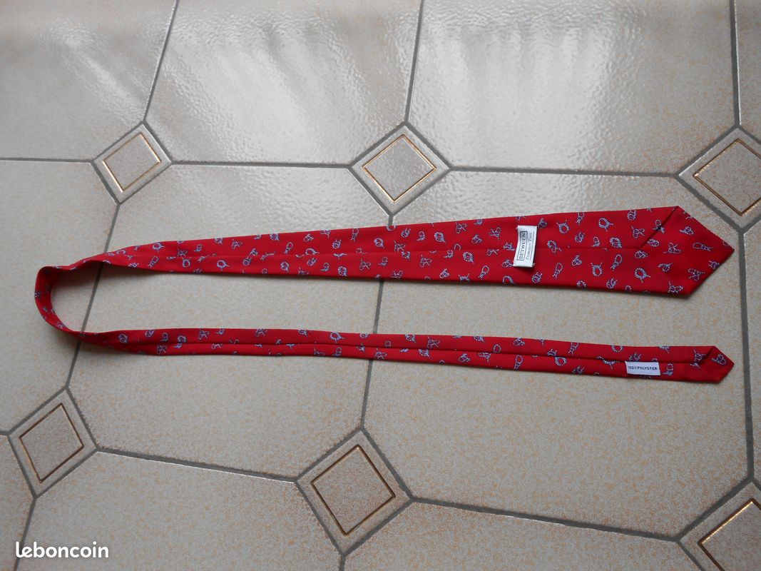 CRAVATTE Rouge Motif Cordelette (image 2)