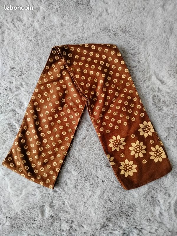 Foulard seventies marron et crème FOUL Accessoires Bagagerie