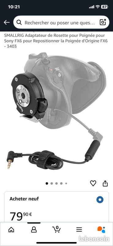 SMALLRIG Adaptateur de Rosette pour Poignée pour Sony FX6 pour Repositionner la Poignée d'Origine FX6 - 3403 (image 4)