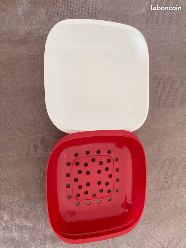 Passoire/égoutoir Tupperware Allegra rouge et blanc (image 2)