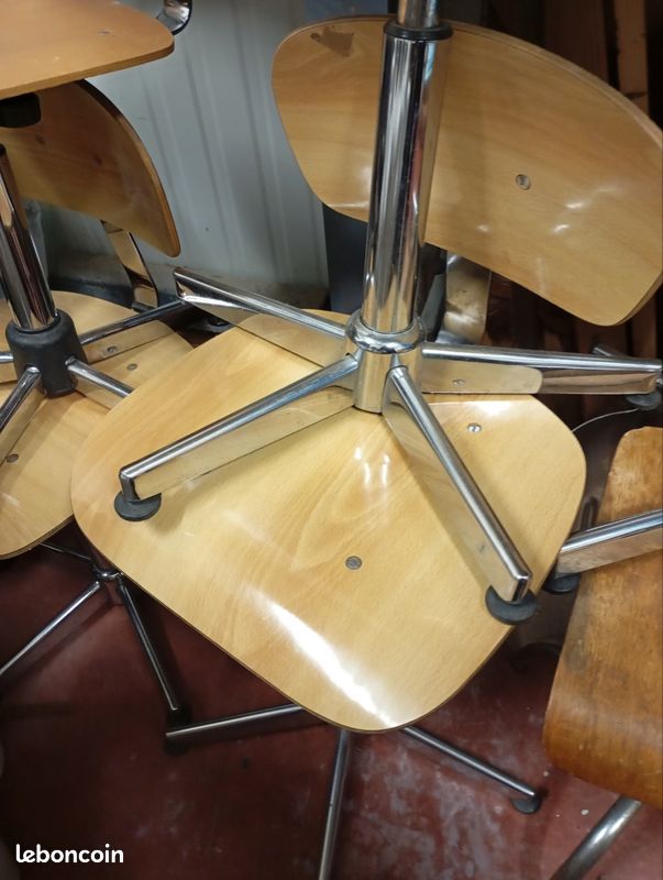 Chaises d'atelier bois et métal (image 2)