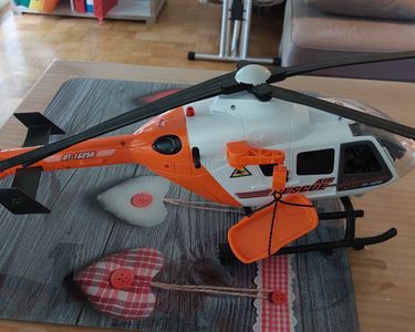 Hélicoptère De Sauvetage Dickie Toys Avec Lumière Et Son | Rotor Rotatif, Treuil électrique | 64 Cm De Long | Jouet Pour Enfants
