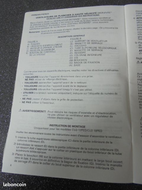 Ventilateur de plancher "bionaire (image 6)