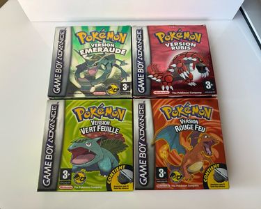 Lot De 5 Jeux Pokémon Game Boy Advance (GBA) - Rubis, Saphir, Émeraude, Vert, Rouge - NEUFS Sans Boîte