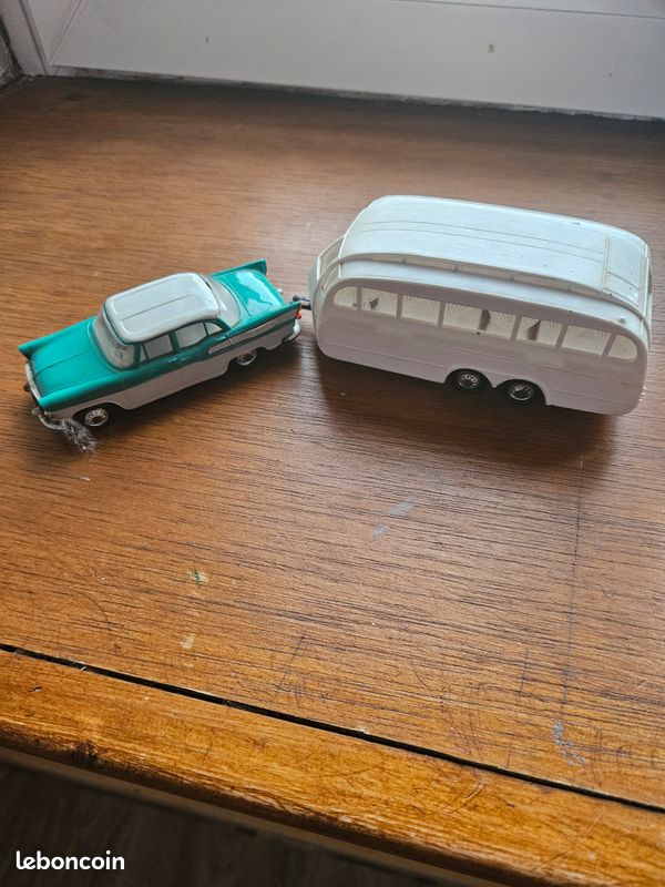 Norev ancien 1/43 simca chambord + caravane henon eh 56-220 made in france (image 1)