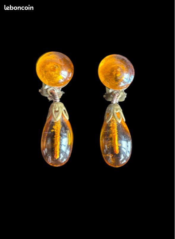 Boucles D'oreilles Vintage Rétro - Style Années 60/70 - Occasion