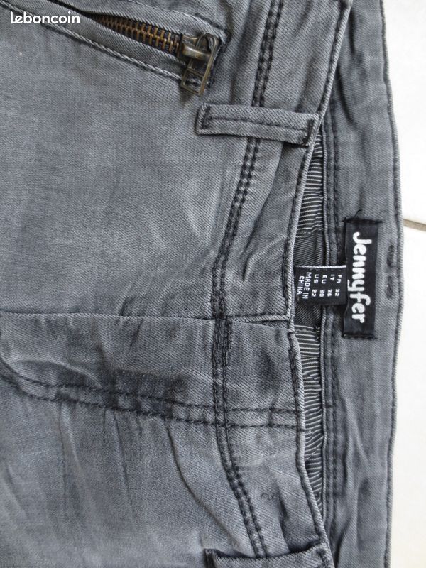 Jean gris, slim, marque Jennifer, T 32 (image 2)