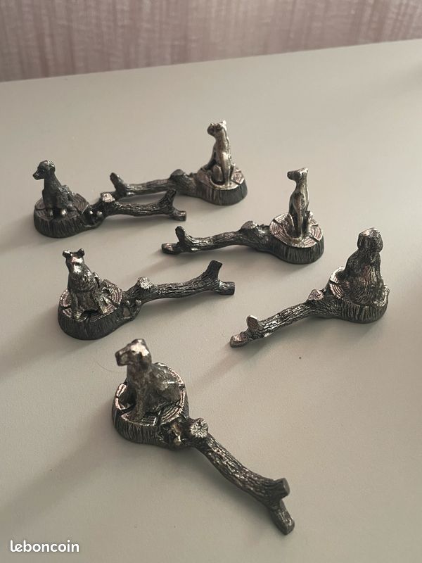 Porte-Couteaux Animaliers Vintage en Métal Argenté