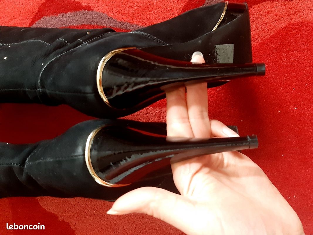 Cuissardes cuir velours daim et cuir verni André Studio (image 8)