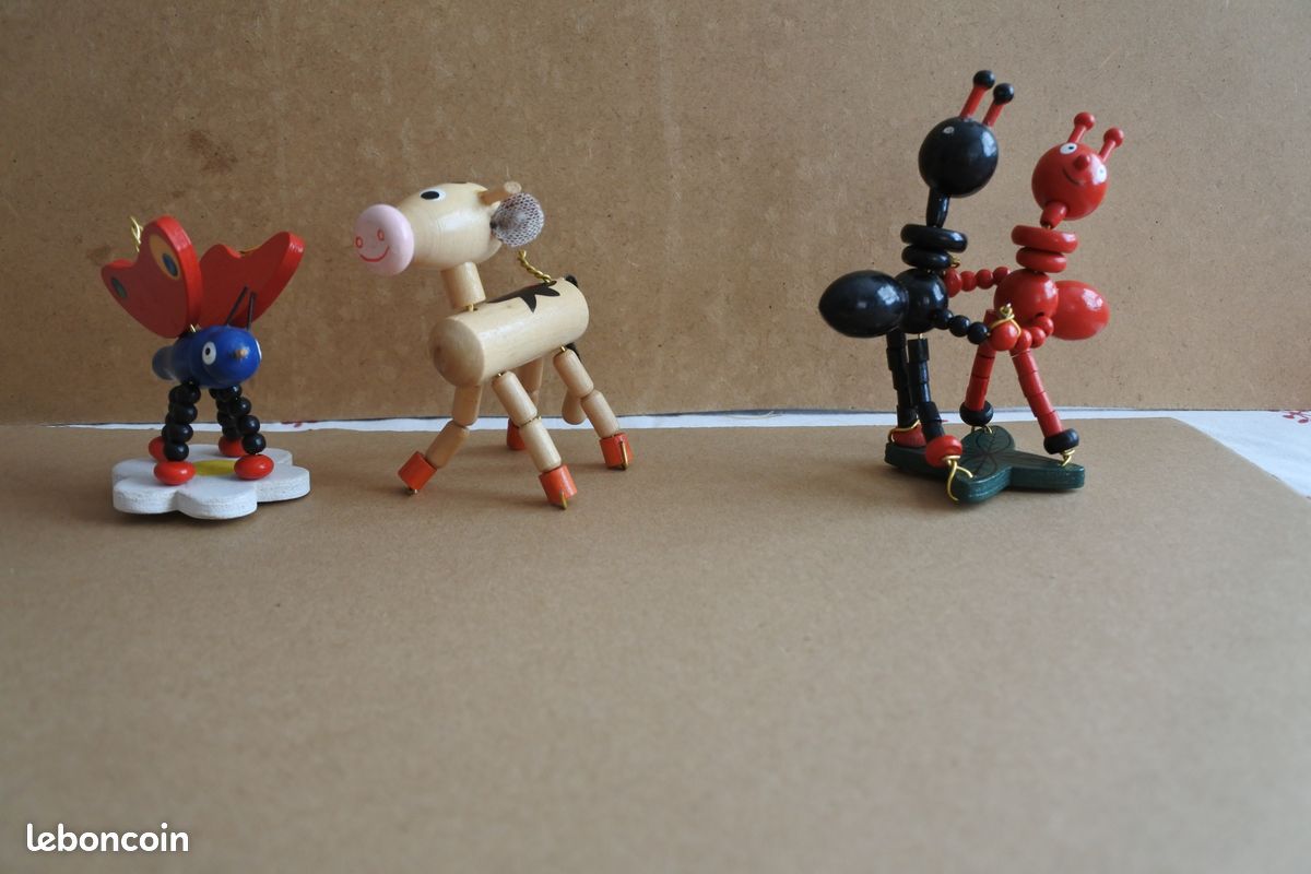 Figurines Articulées En Bois GOKI Animaux - Jouet éducatif Neuf