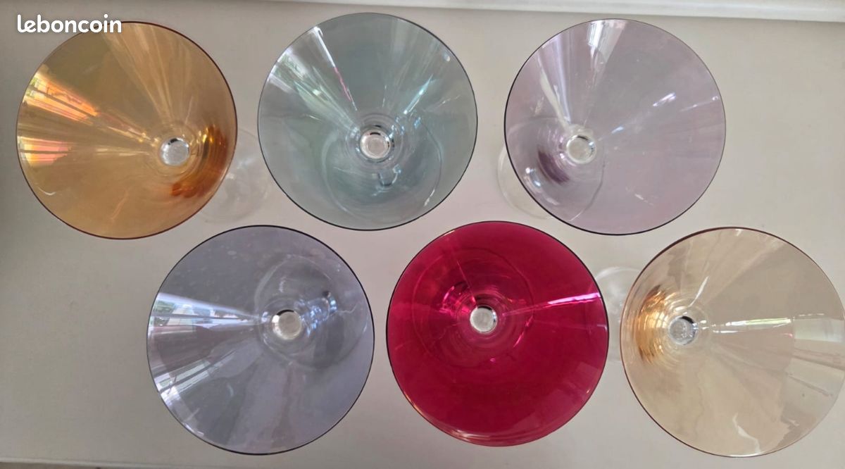 Bqkroa Lot de 6 verres colorés de 500 ml : 6 couleurs en acrylique, verres à cocktail
