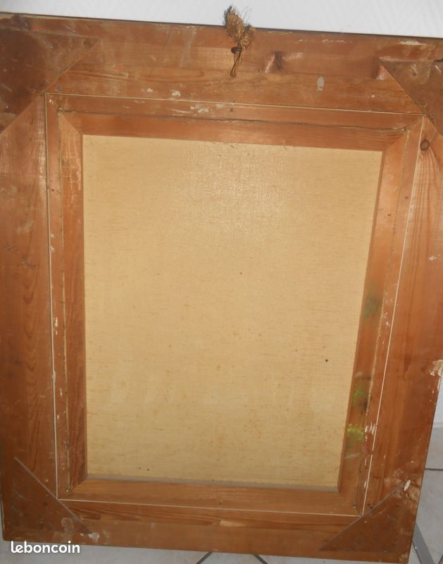 Tableau toile peinture ancienne signé 71x61 (image 6)