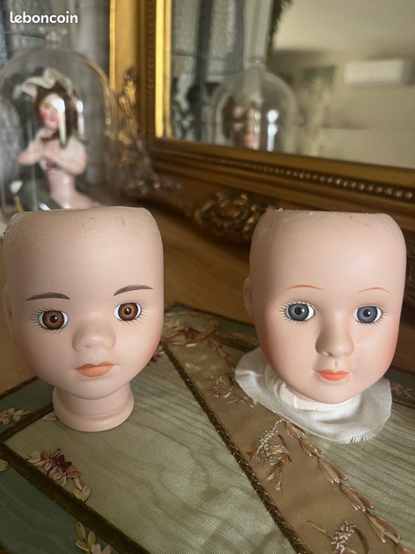Deux Petites Têtes Bustes De Poupée En Porcelaine - Allemagne Vers 1890/1900 - Collection