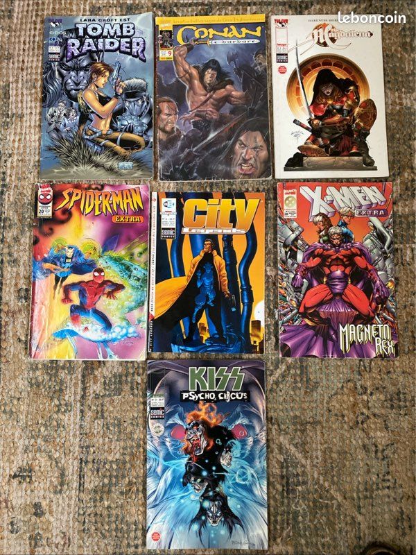 LOT 7 BD SEMIC X-MEN Nº20 Kiss Psycho Nº3 Spiderman Extra Nº 20 Conan Nº9 Etc (image 1)