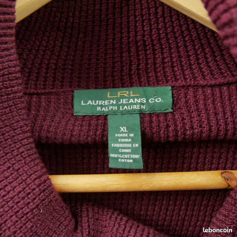 Lauren Ralph Lauren Pull Femme Taille XL Bordeaux #QWE3967 (image 5)