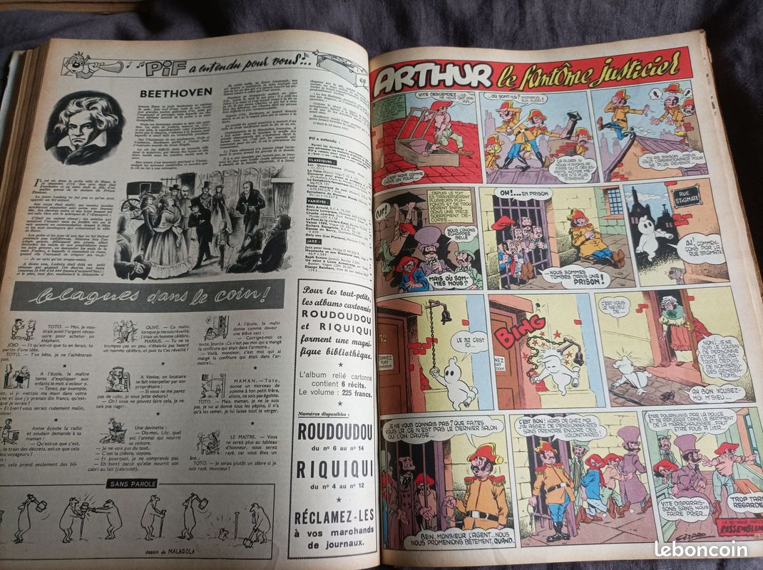 VAILLANT 8 671 à 682 PIF Arnal Arthur fantôme Cézard pension Radicelle pionniers de l'espérance recueil reliure album (image 6)