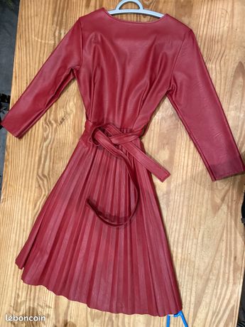 Robe simili cuir bordeaux Vêtements