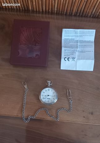 Chaîne De Montre à Gousset En Métal Argenté - Belle Finition - Occasion Vintage