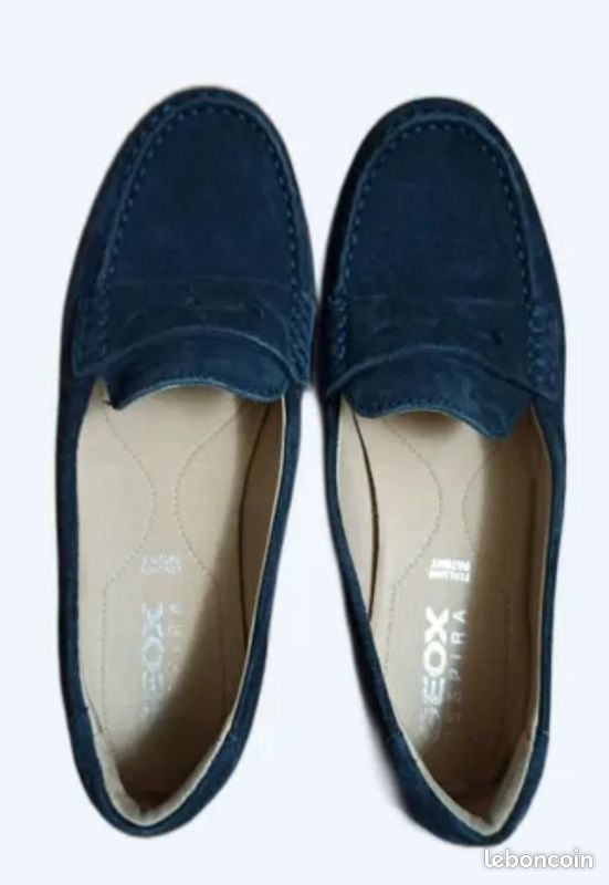 Geox Mocassin Cuir Bleu Marine Femme Mocassins Geox Femme Bleu