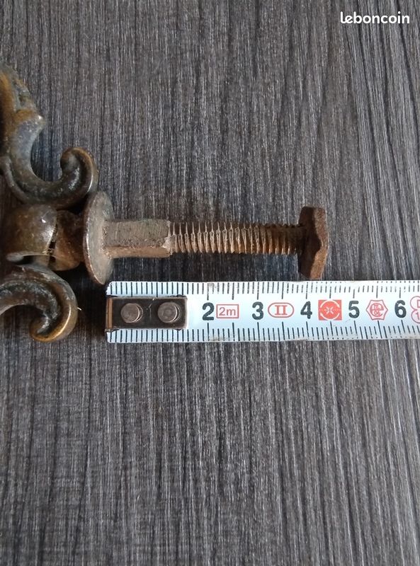 Poignée de meuble pendante ancienne en bronze massif – Style Louis XV / Napoléon III – XIXe (image 4)