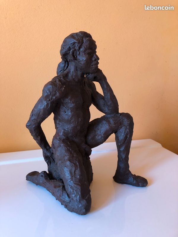 Statuette homme noir argile cuite (image 3)