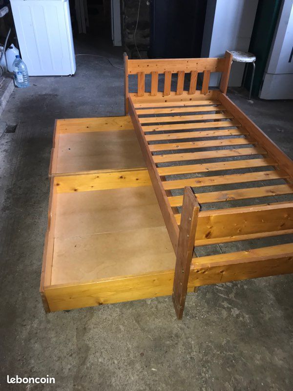 Lit en pin 1 personne et commode (image 1)