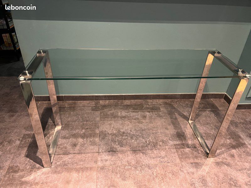 Table console en verre et métal 120*40*70cm (image 4)