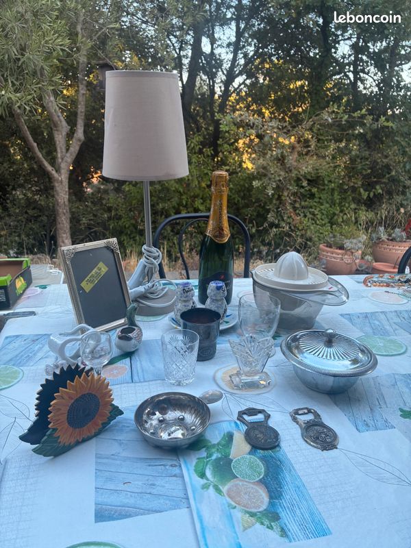Lot objets de décoration, lampe à poser et ustensiles de cuisine — Idéal braderie / vide-grenier (image 1)